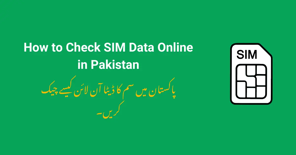 How to Check SIM Data Online in Pakistan